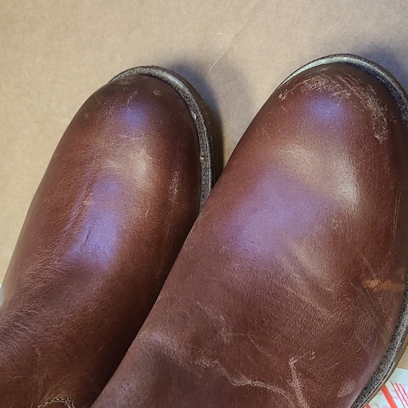 Used Sofft Brown Leather Zip Booties 6 - Picture 2 of 6